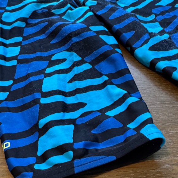 Speedo Black Swim Shorts with Blue Stripes - Picture 6 of 8